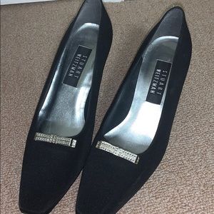 Stuart Weitzman Kumos. Black with rhinestone bows